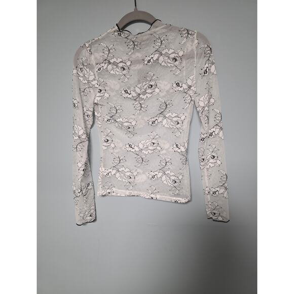 NWT Lulus Sheer Long Sleeve Floral Top Size S Romantic Layering Witchy Fall - Picture 5 of 9
